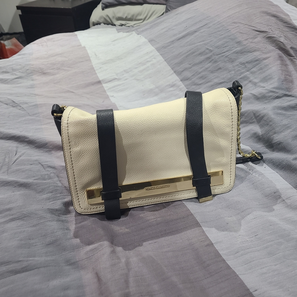 Vince Camuto Cream and Black Shoulder Bag